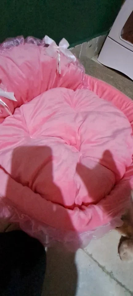 PFW Princess Style Lace Pet Bed – Detachable & Soft