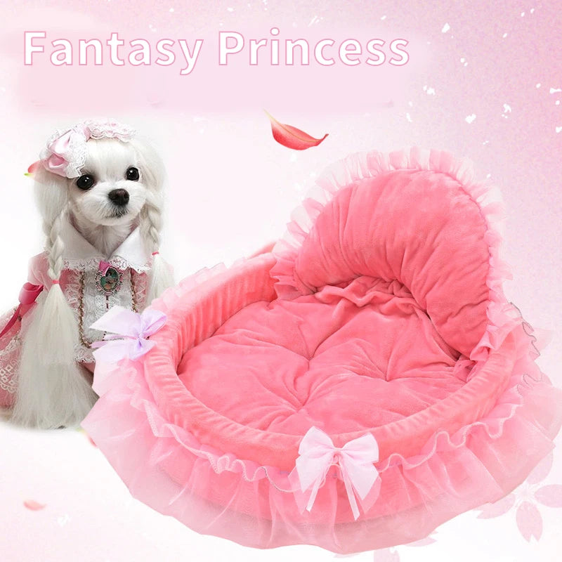 PFW Princess Style Lace Pet Bed – Detachable & Soft