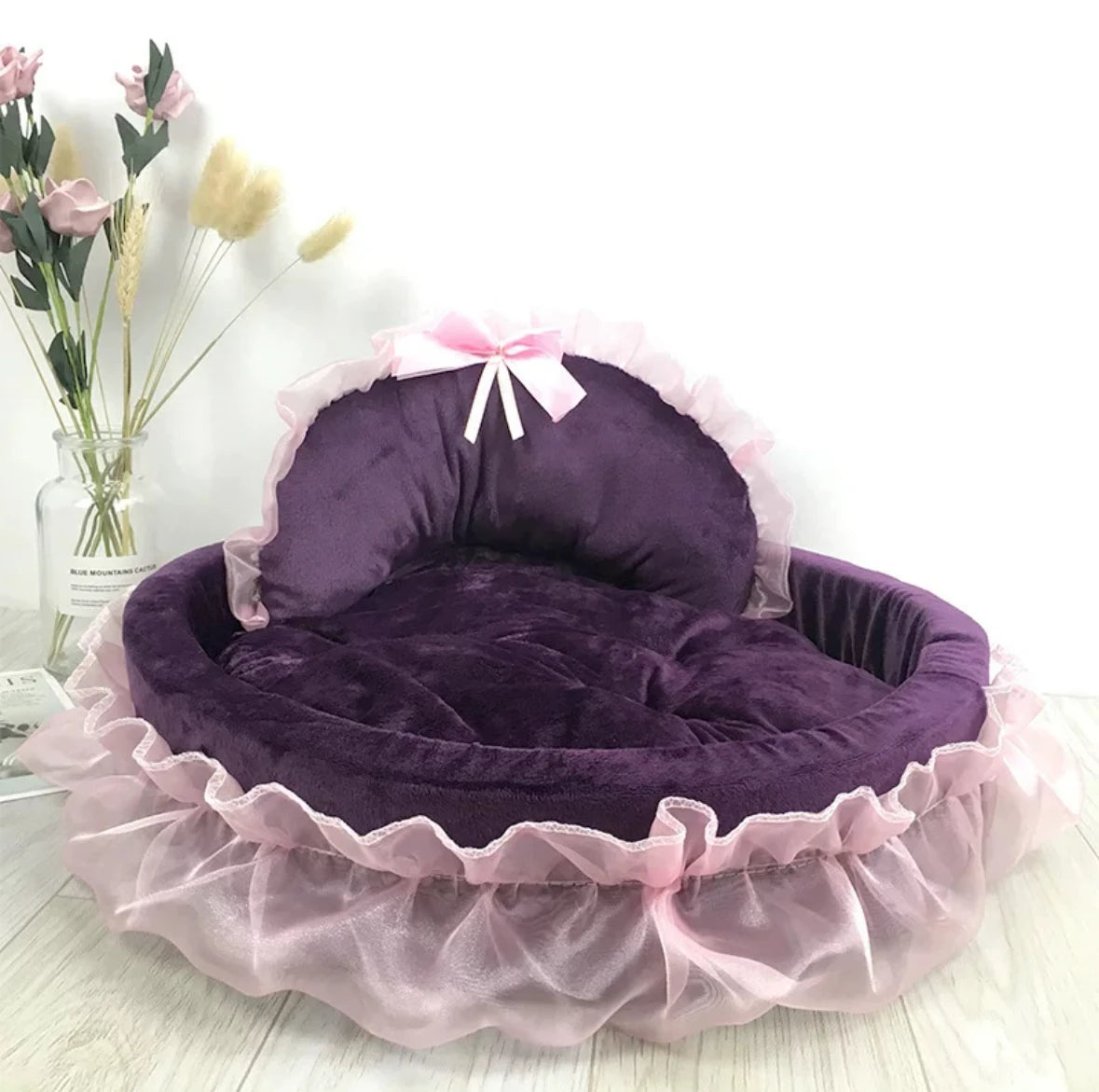 PFW Princess Style Lace Pet Bed – Detachable & Soft