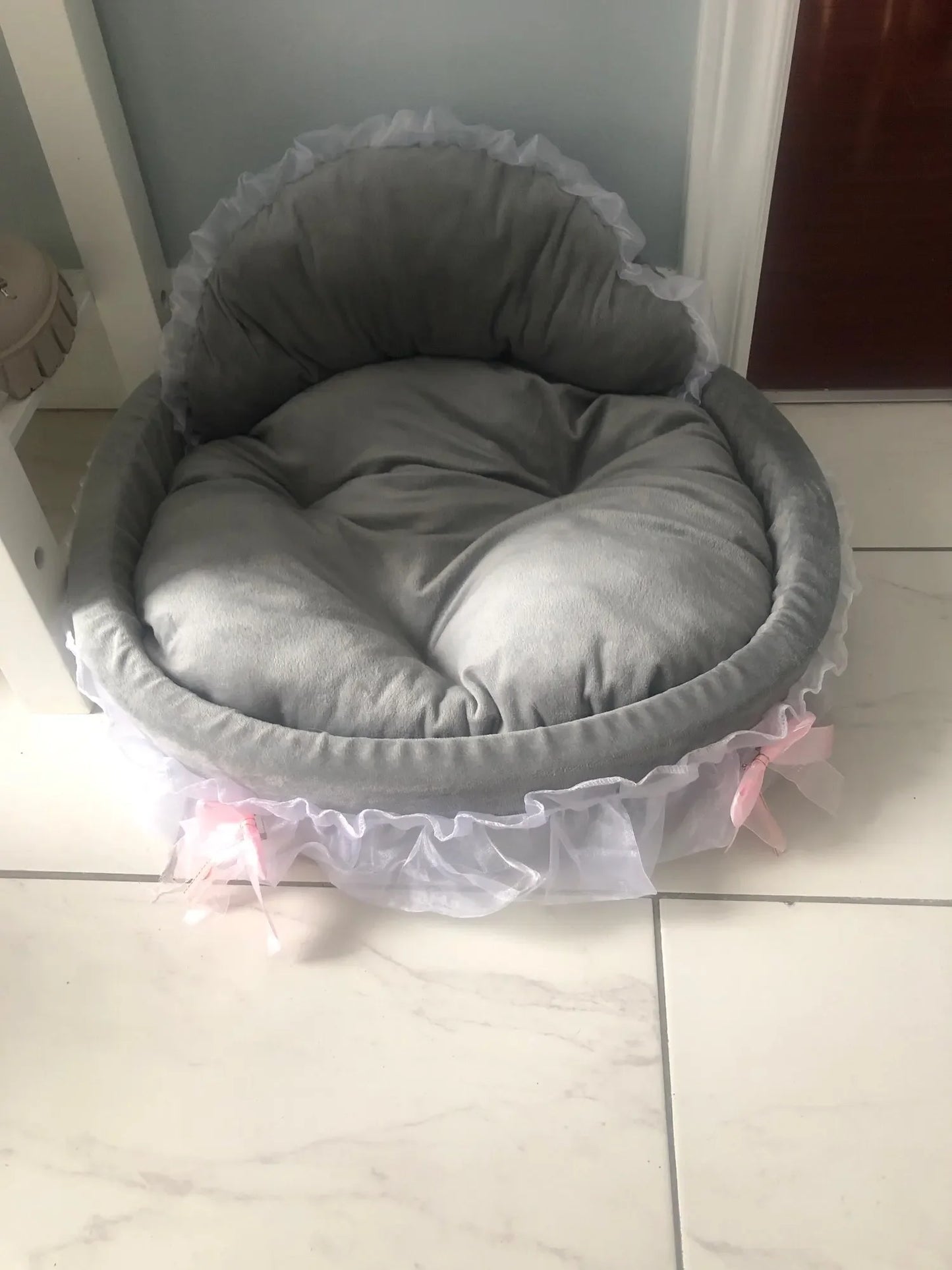 PFW Princess Style Lace Pet Bed – Detachable & Soft