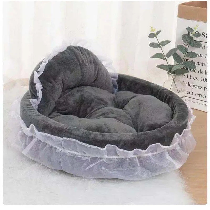 PFW Princess Style Lace Pet Bed – Detachable & Soft
