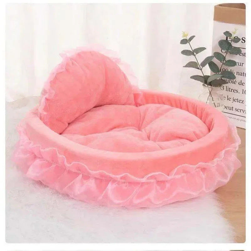 PFW Princess Style Lace Pet Bed – Detachable & Soft